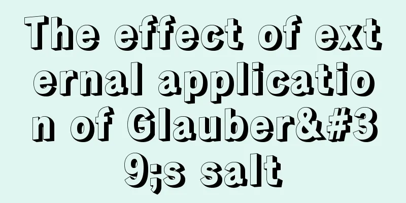 The effect of external application of Glauber's salt