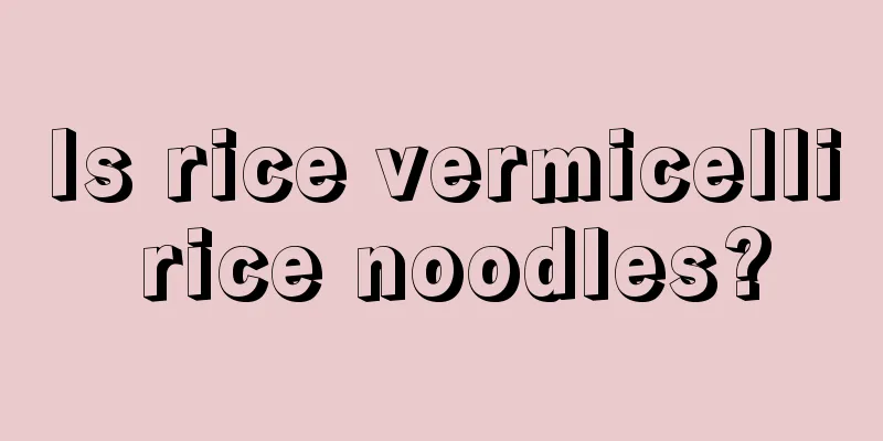 Is rice vermicelli rice noodles?