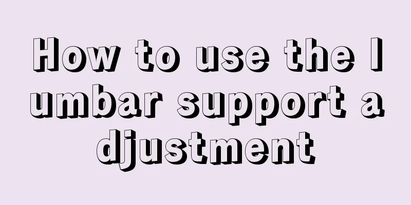 How to use the lumbar support adjustment