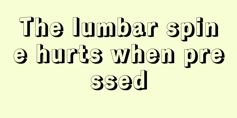 The lumbar spine hurts when pressed