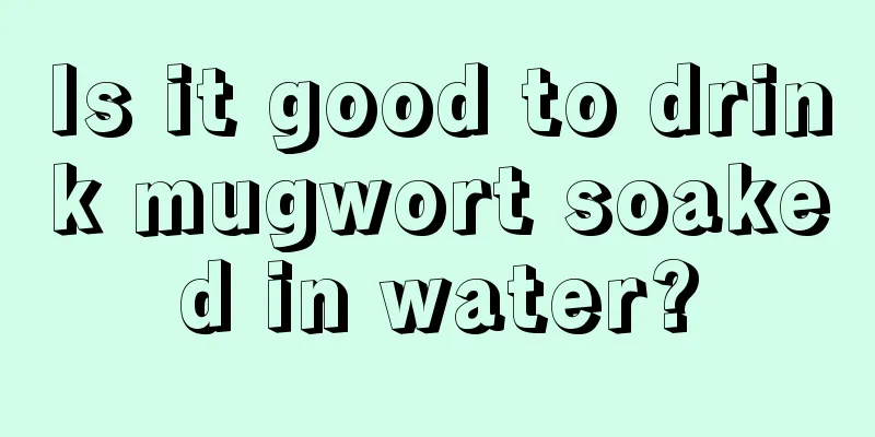 Is it good to drink mugwort soaked in water?