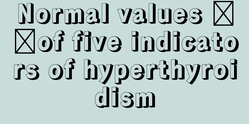 Normal values ​​of five indicators of hyperthyroidism