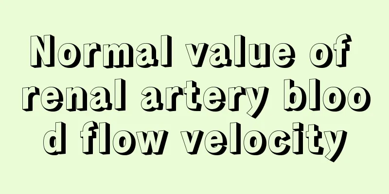 Normal value of renal artery blood flow velocity