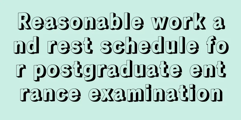 Reasonable work and rest schedule for postgraduate entrance examination