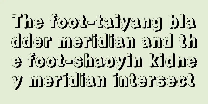 The foot-taiyang bladder meridian and the foot-shaoyin kidney meridian intersect