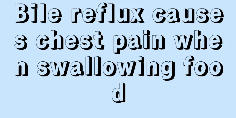 Bile reflux causes chest pain when swallowing food
