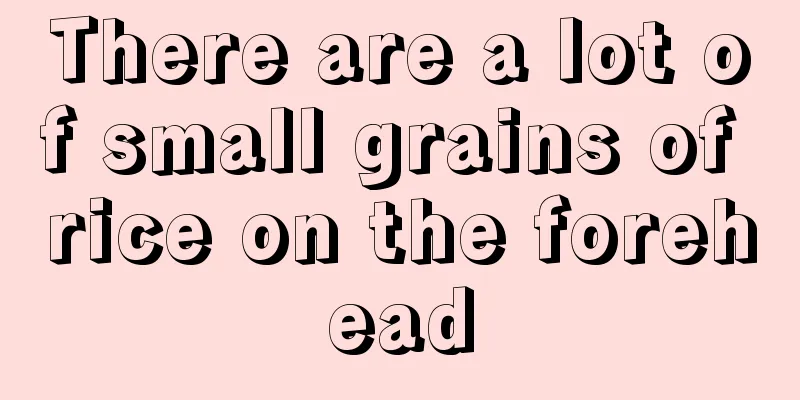 There are a lot of small grains of rice on the forehead