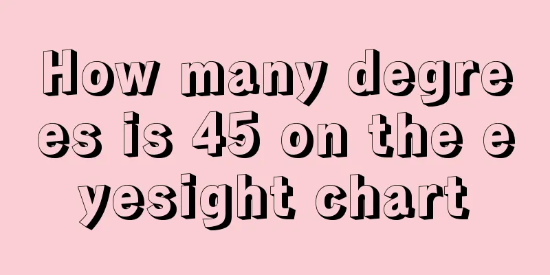How many degrees is 45 on the eyesight chart