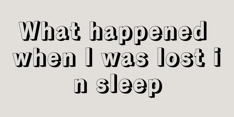 What happened when I was lost in sleep