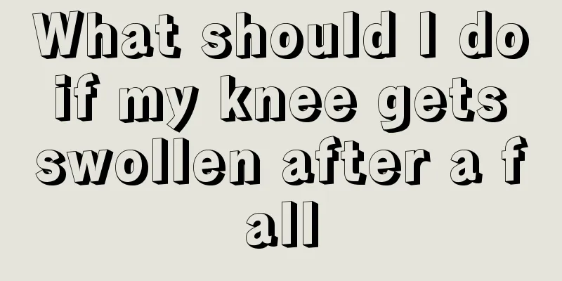 What should I do if my knee gets swollen after a fall