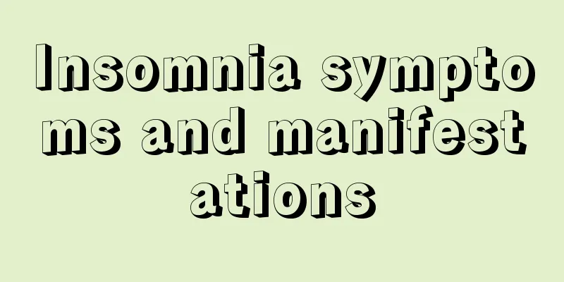 Insomnia symptoms and manifestations