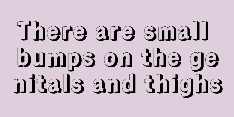There are small bumps on the genitals and thighs