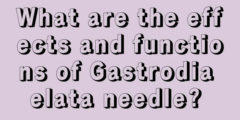 What are the effects and functions of Gastrodia elata needle? 