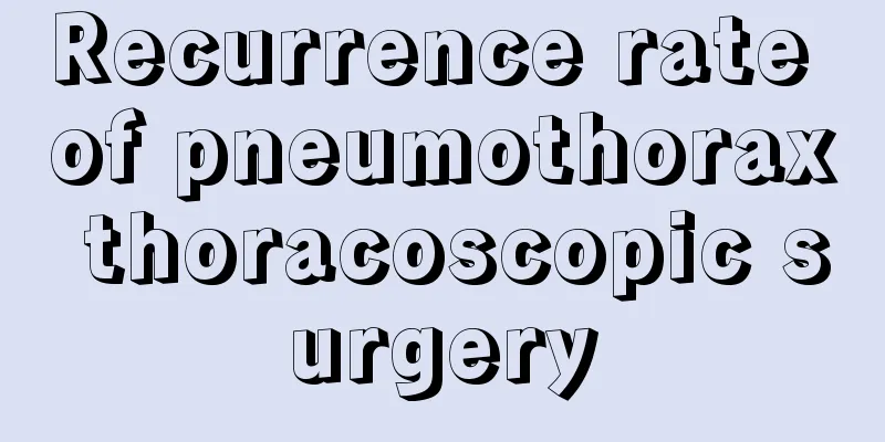 Recurrence rate of pneumothorax thoracoscopic surgery