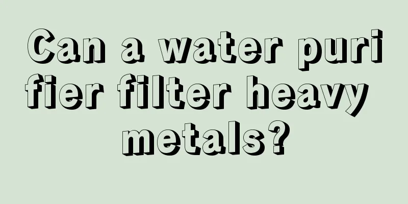 Can a water purifier filter heavy metals?