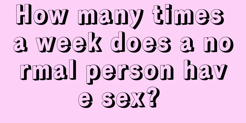 How many times a week does a normal person have sex? 