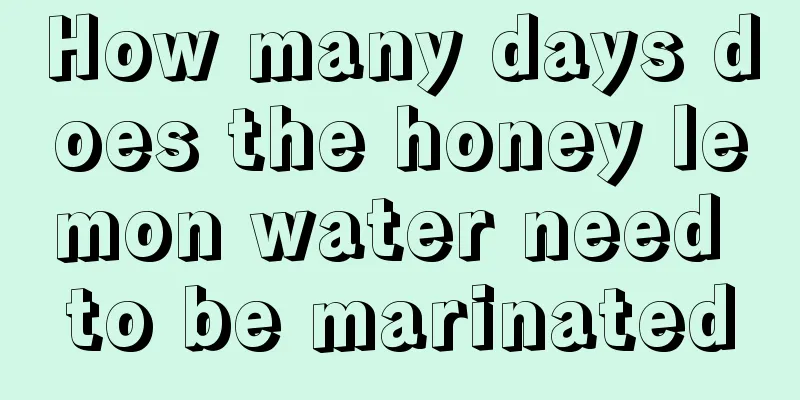 How many days does the honey lemon water need to be marinated