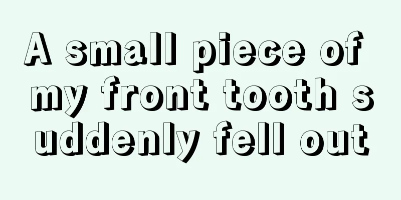 A small piece of my front tooth suddenly fell out