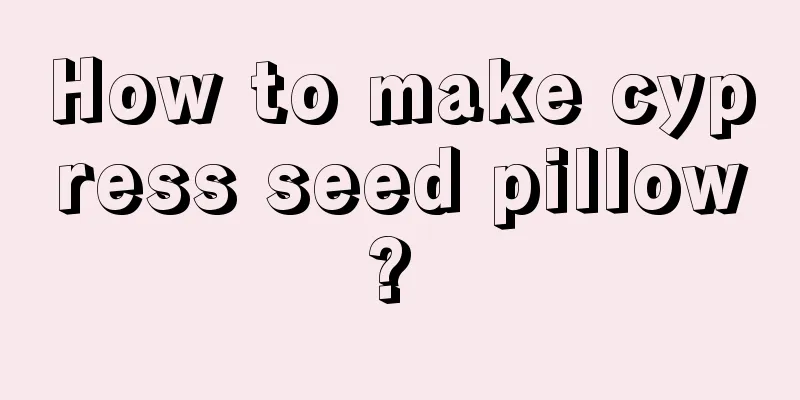 How to make cypress seed pillow? 
