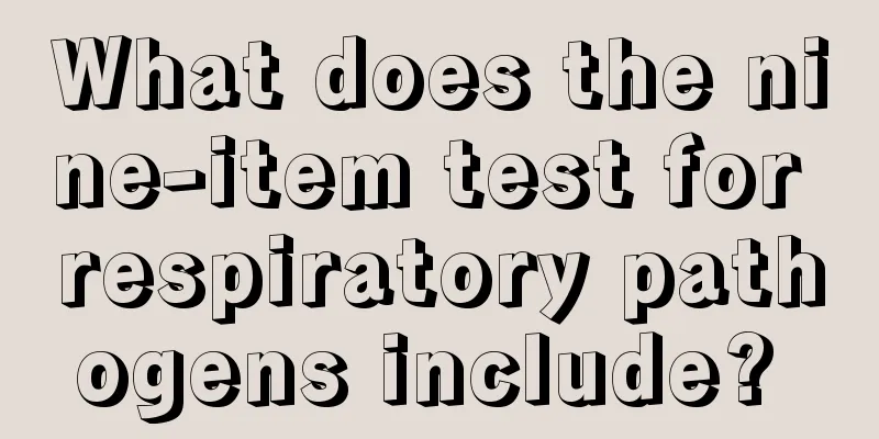 What does the nine-item test for respiratory pathogens include? 