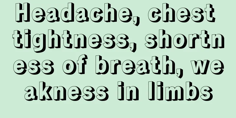 Headache, chest tightness, shortness of breath, weakness in limbs