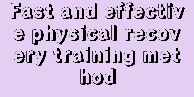 Fast and effective physical recovery training method