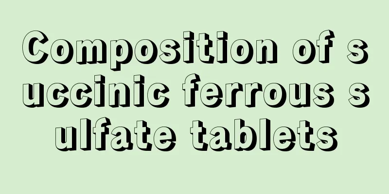 Composition of succinic ferrous sulfate tablets