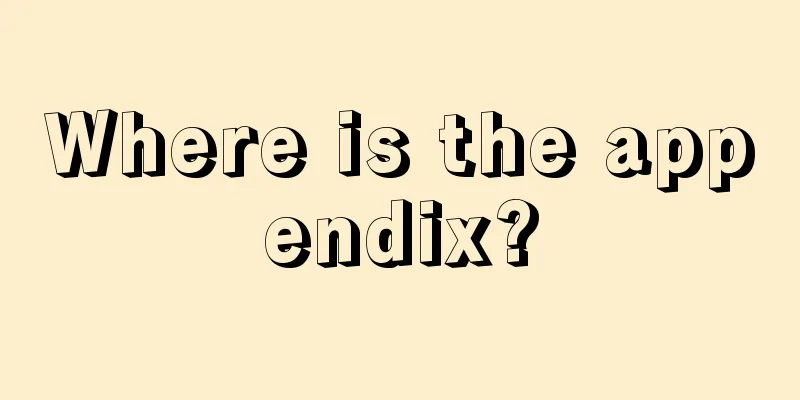 Where is the appendix?