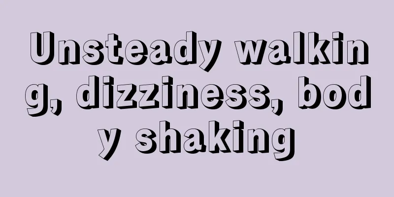 Unsteady walking, dizziness, body shaking