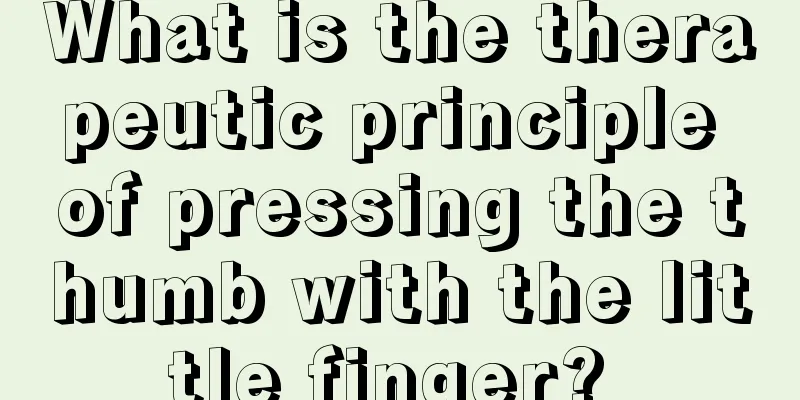 What is the therapeutic principle of pressing the thumb with the little finger? 