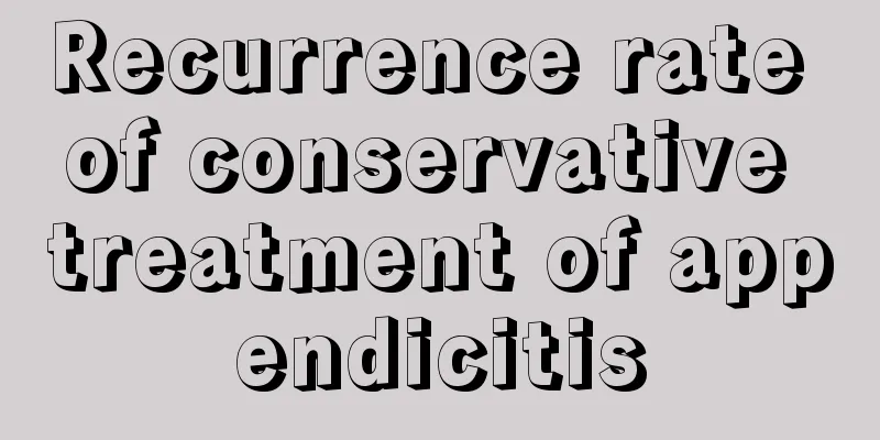 Recurrence rate of conservative treatment of appendicitis