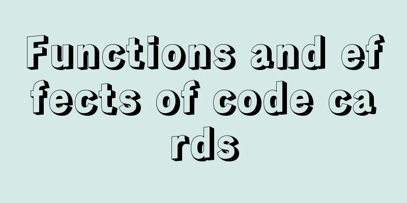 Functions and effects of code cards