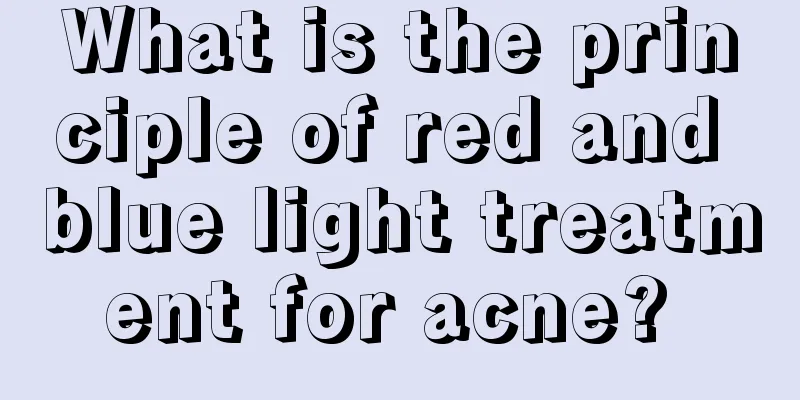 What is the principle of red and blue light treatment for acne? 