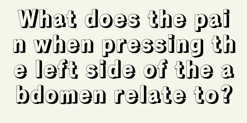 What does the pain when pressing the left side of the abdomen relate to?