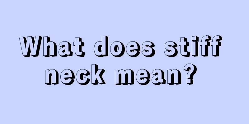 What does stiff neck mean? 