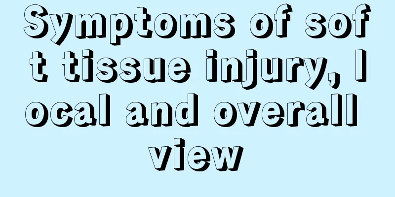 Symptoms of soft tissue injury, local and overall view