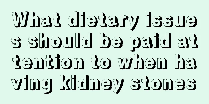 What dietary issues should be paid attention to when having kidney stones