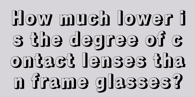 How much lower is the degree of contact lenses than frame glasses?