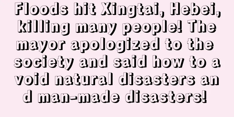 Floods hit Xingtai, Hebei, killing many people! The mayor apologized to the society and said how to avoid natural disasters and man-made disasters! 