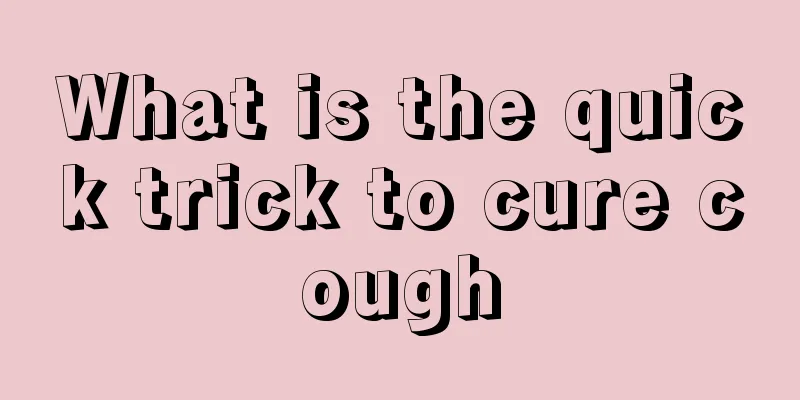 What is the quick trick to cure cough