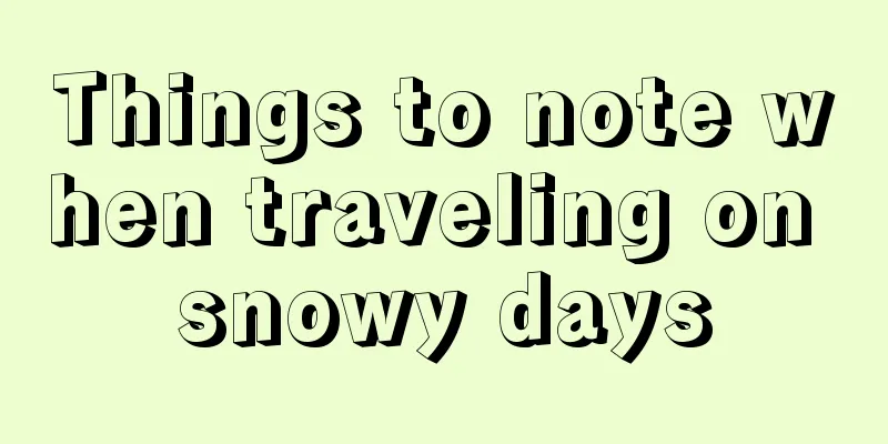 Things to note when traveling on snowy days