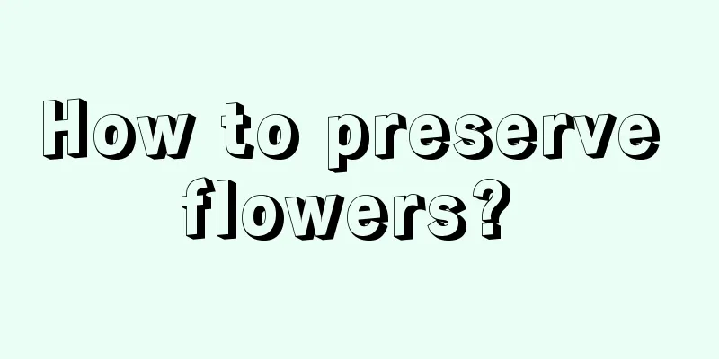 How to preserve flowers? 
