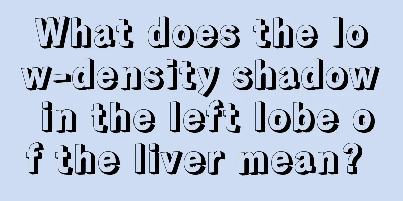 What does the low-density shadow in the left lobe of the liver mean? 