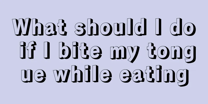 What should I do if I bite my tongue while eating