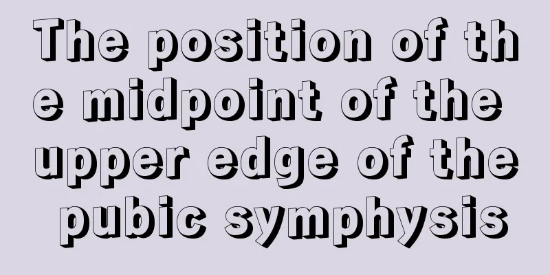 The position of the midpoint of the upper edge of the pubic symphysis