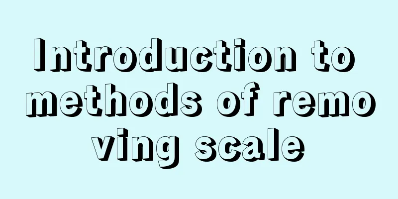 Introduction to methods of removing scale