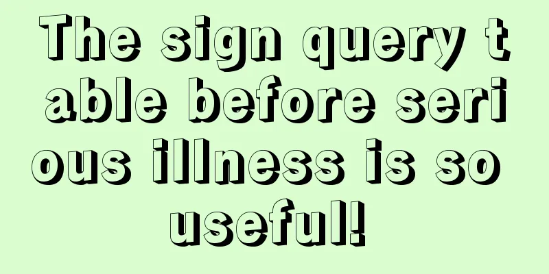 The sign query table before serious illness is so useful! 