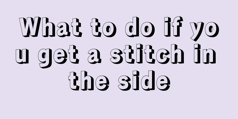 What to do if you get a stitch in the side