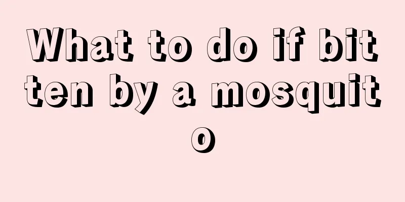 What to do if bitten by a mosquito