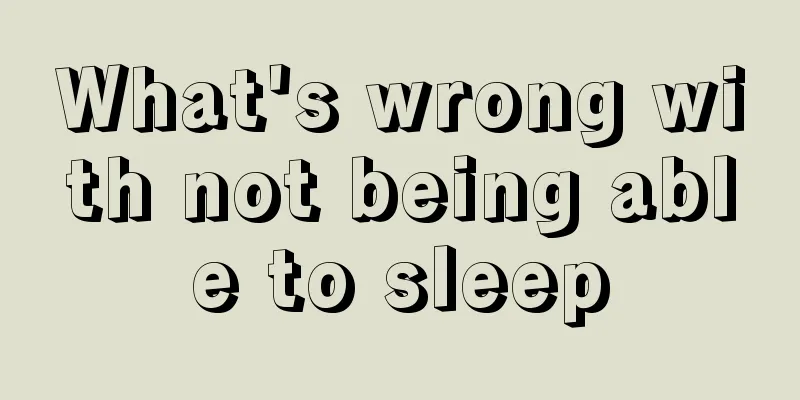 What's wrong with not being able to sleep